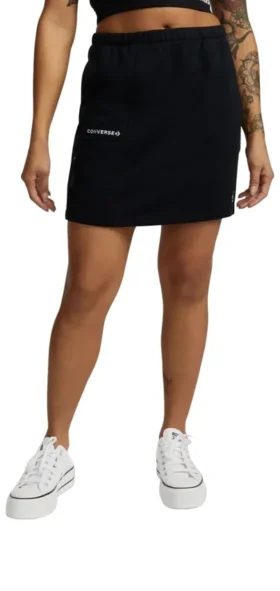 Fustă din tricot cu logo „Black”