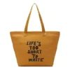 Geantă de pânză „Renew Life’s Too Short To Waste” „Brown”