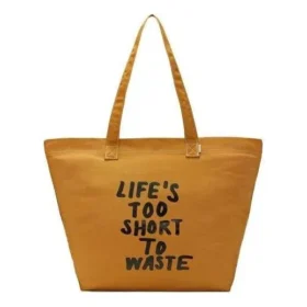 Geantă de pânză „Renew Life’s Too Short To Waste” „Brown”