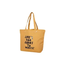 Geantă de pânză „Renew Life’s Too Short To Waste” „Brown”