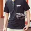 Geantă tip sling cu imprimeu „Negru-gri”