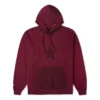 Hanorac confortabil cu glugă, mărimi asiatice „Burgundy”