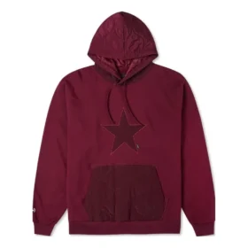 Hanorac confortabil cu glugă, mărimi asiatice „Burgundy”