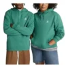 Hanorac cu glugă din fleece cu croială standard și model Chevron cu stele brodate, mărimi asiatice „Verde”