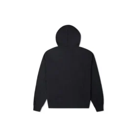 Hanorac cu glugă din tricot brodat cu litere în culori contrastante, negru