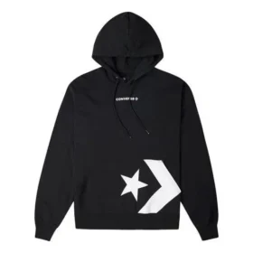 Hanorac cu glugă și buzunar Chevron Star, mărimi asiatice „Negru”