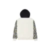Hanorac cu glugă și imprimeu leopard curcubeu, mărimi asiatice „Off White”