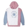 Hanorac cu glugă oversized, cu blocuri de culoare, mărimi asiatice „Pink Aura Multi”