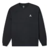 Hanorac cu guler rotund din fleece periat cu broderie în formă de stea și model în zig-zag, mărimi asiatice „Negru”