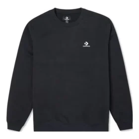 Hanorac cu guler rotund din fleece periat cu broderie în formă de stea și model în zig-zag, mărimi asiatice „Negru”