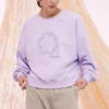 Hanorac cu guler rotund și imprimeu floral, mărimi asiatice „Lilac”