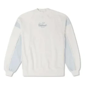 Hanorac cu guler rotund și patch-uri din denim, mărimi asiatice „Alb”