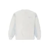 Hanorac cu guler rotund și patch-uri din denim, mărimi asiatice „Alb”