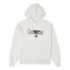 Hanorac larg din fleece cu logo brodat, alb