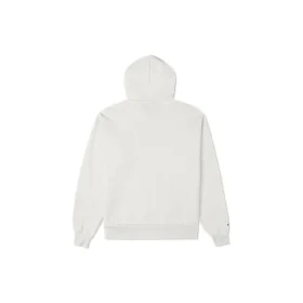 Hanorac larg din fleece cu logo brodat, alb