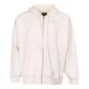 Hanorac oversized cu fermoar integral, mărimi asiatice „Off White”