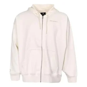 Hanorac oversized cu fermoar integral, mărimi asiatice „Off White”