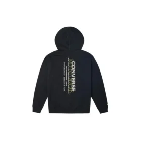 Hanorac sport Converse pentru bărbați, cu imprimeu, căptușit cu fleece, negru