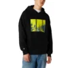 Hanorac sport Converse pentru bărbați, cu imprimeu, căptușit cu fleece, negru