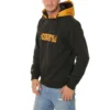 Hanorac sport cu glugă și logo pentru bărbați, negru