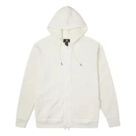 Hanorac utilitar din fleece French Terry cu fermoar complet, mărimi asiatice „White”