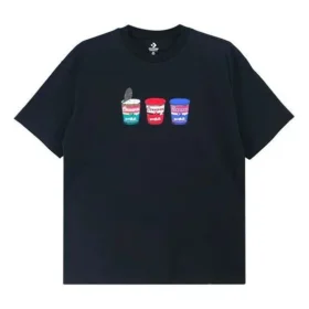 Imagini Tricou cu mâneci scurte și aplicație Unisex Negru
