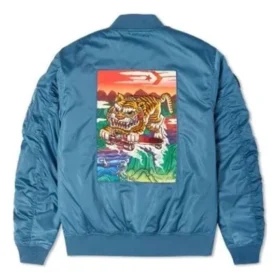 Jachetă bomber CNY Tiger, mărimi asiatice „Albastru multicolor”