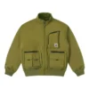 Jachetă bomber scurtă din puf, mărimi asiatice „Olive Green”
