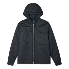 Jachetă casual sport Converse pentru bărbați, cu glugă, mâneci lungi și căptușeală, negru