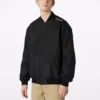 Jachetă Converse Aviator pentru bărbați, uniformă de baseball, țesută, rezistentă la vânt, cu fermoar, toamnă, negru