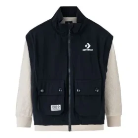 Jachetă cu fermoar complet, mărimi asiatice „Black White”