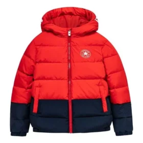 Jachetă cu glugă căptușită cu fleece și emblemă Logo, mărimi asiatice „Roșu Negru”