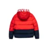 Jachetă cu glugă căptușită cu fleece și emblemă Logo, mărimi asiatice „Roșu Negru”