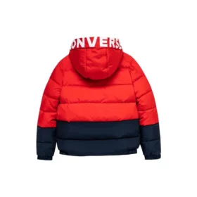 Jachetă cu glugă căptușită cu fleece și emblemă Logo, mărimi asiatice „Roșu Negru”
