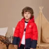 Jachetă cu glugă căptușită cu fleece și emblemă Logo, mărimi asiatice „Roșu Negru”