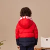 Jachetă cu glugă căptușită cu fleece și emblemă Logo, mărimi asiatice „Roșu Negru”