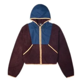 Jachetă cu glugă din fleece cu fermoar integral, mărimi asiatice „Red Currant”