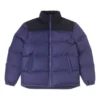 Jachetă din puf cu blocuri de culoare, mărimi asiatice „Violet Negru”