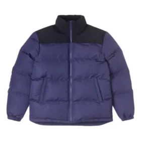 Jachetă din puf cu blocuri de culoare, mărimi asiatice „Violet Negru”
