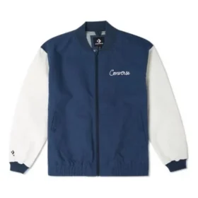 Jachetă țesută cu cusătură în lanț Mărimi asiatice „Blue White”