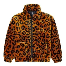 Jachetă largă cu imprimeu leopard retro, stil pentru cuplu, mărimi asiatice, „maro”