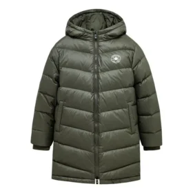 Jachetă lungă cu puf, mărimi asiatice „Olive Green”