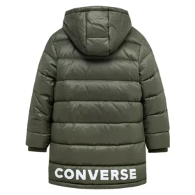 Jachetă lungă cu puf, mărimi asiatice „Olive Green”
