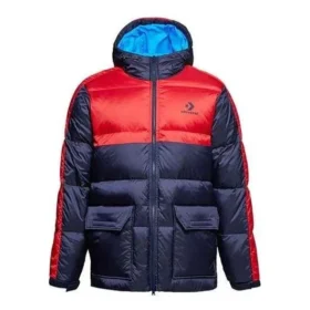 Jachetă matlasată de iarnă cu umplutură din puf Mărimi asiatice „Navy Red”