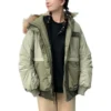 Jachetă premium de modă, lungime medie, mărimi asiatice „Army Green”