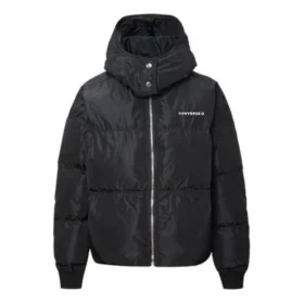 Jachetă pufoasă oversized cu umplutură de puf, mărimi asiatice, „Negru”