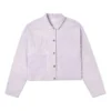 Jachetă scurtă casual reversibilă cu imprimeu, violet