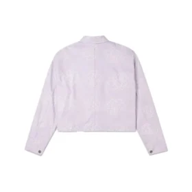 Jachetă scurtă casual reversibilă cu imprimeu, violet