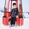 Jachetă scurtă din bumbac cu glugă detașabilă și blocuri de culoare, mărimi asiatice „Negru Alb”