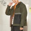 Jachetă scurtă din puf premium, mărimi asiatice „Cargo Khaki”